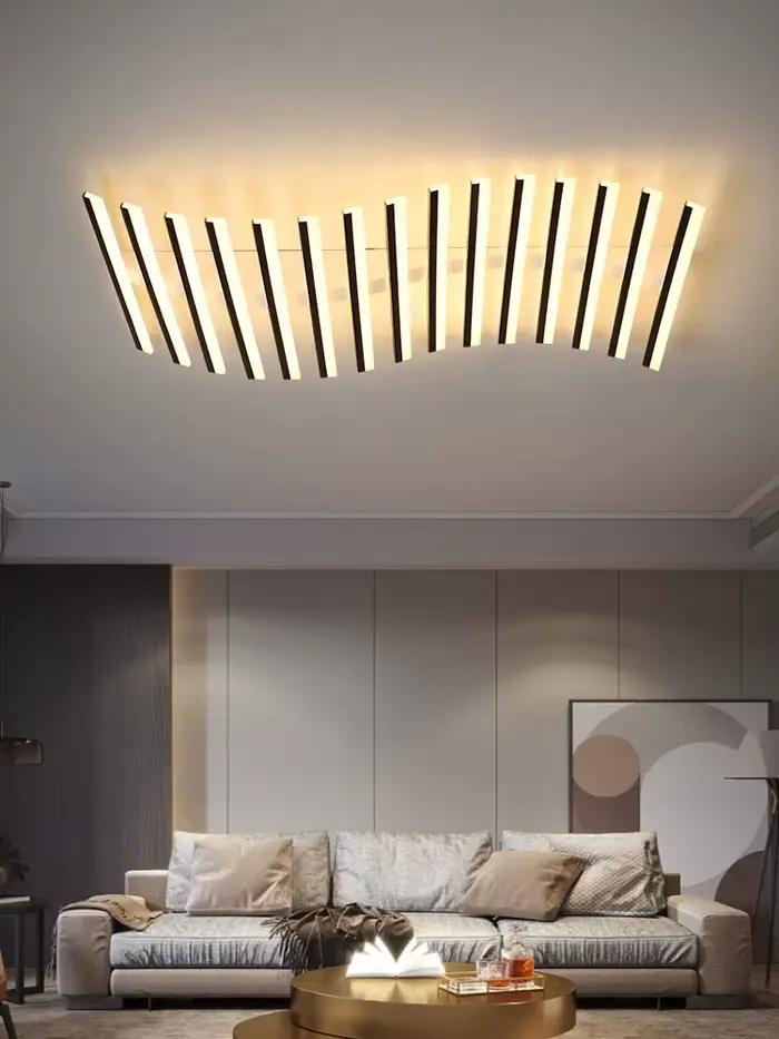 Luminaires de plafond modernes LED pour chambre à coucher et salon, lampe de décoration intérieure fer forgé avec télécommande pour ambiance personnalisable