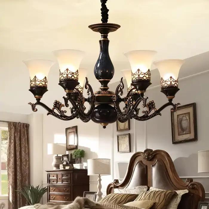 Lampe suspendue Led rétro française pour salon chambre à coucher et salle à manger élégante et sophistiquée avec interrupteur tactile modernité et durabilité