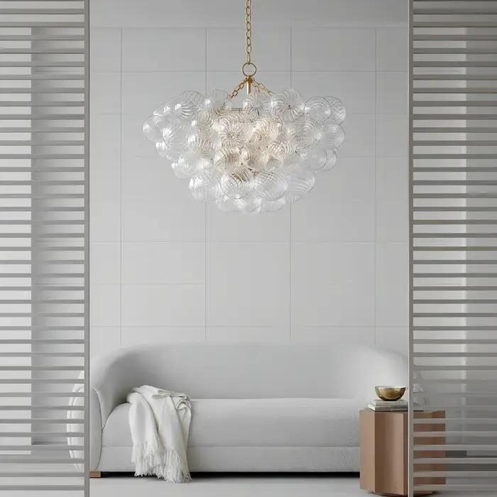 Lustre à bulles de verre scandinave moderne élégant pour salon étude chambre principale hôtel occasions spéciales