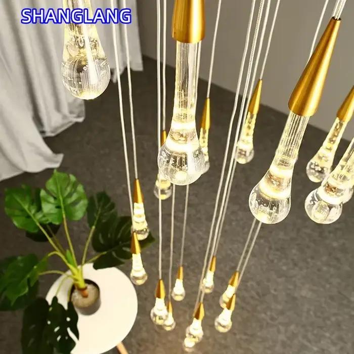 Suspension en cristal design goutte d'eau éclairage LED élégant pour salon ou salle à manger éclairage intelligent matériaux durables installation facile