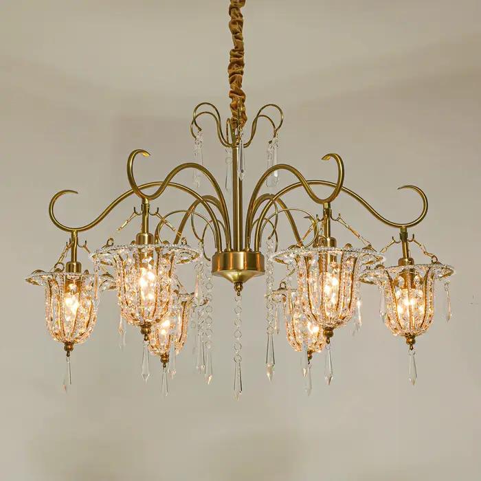 Lustre en cristal moderne pour salon et chambre, élégant et sophistiqué pour diverses pièces de la maison