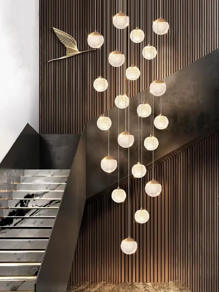 Lustre contemporain en acrylique plaquée pour salon chambre restaurant installation facile lumineuse LED G9 adaptable à toutes occasions