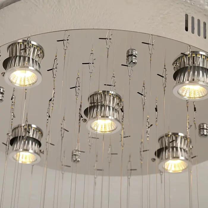 Plafonnier LED suspendu en cristal acier inoxydable modern lustre pour salon salle à manger occasions spéciales