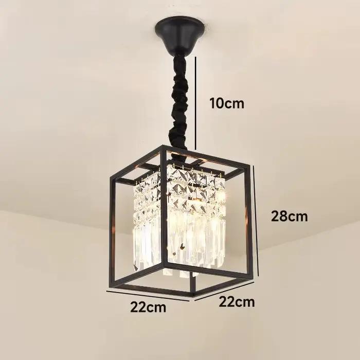 Lustre en cristal moderne noir/doré, lampe suspendue pour salle à manger, décoration de luxe pour la