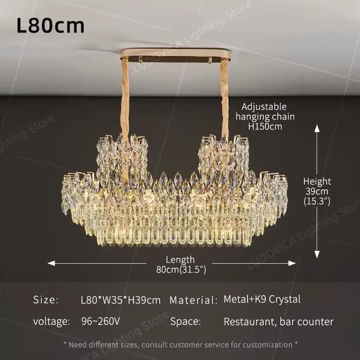 Lustres en cristal de luxe Lustre suspendu haut de gamme Villa salon Hall éclairage Lustre Table à m