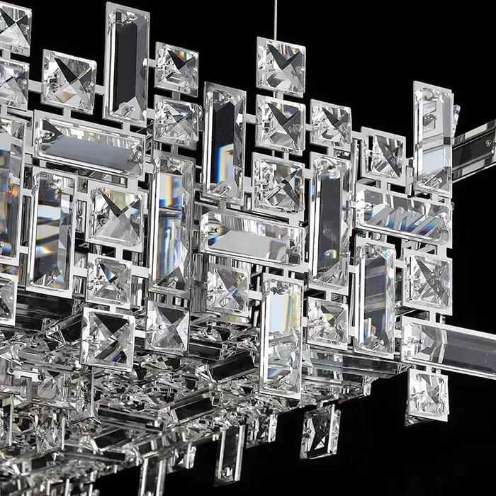 Lustre moderne suspendu fer et verre transparent pour salon élégant design contemporain à offrir pour occasions spéciales