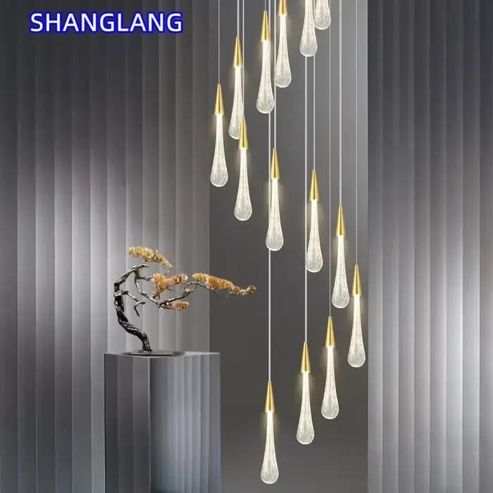 Suspension en cristal design goutte d'eau éclairage LED élégant pour salon ou salle à manger éclairage intelligent matériaux durables installation facile