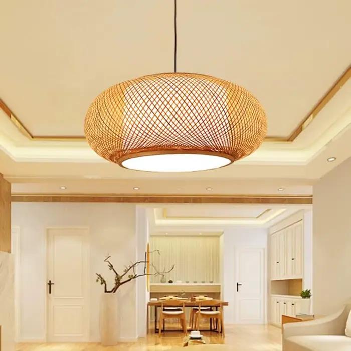 Suspension en bambou vintage à la japonaise pour éclairer votre intérieur rustique et élégant pour diverses occasions
