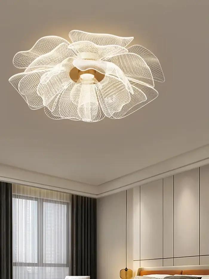 Plafonnier LED Luxe Design Floral Eclairage Intérieur Doré Étude Chambre Coucher Entrée Couloir Élégant Occasions Spéciales