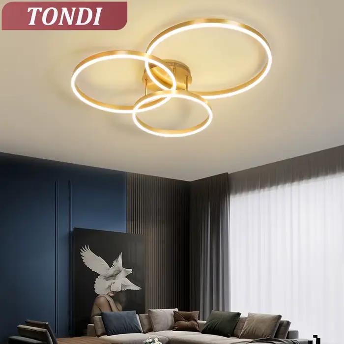 Plafonnier LED Circulaire avec Télécommande, Luminaire Décoratif de Plafond, Idéal pour un Salon, un