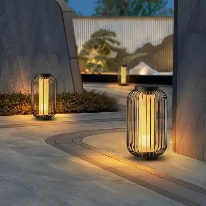 Luminaire étanche Wabi Sabi art déco pour extérieur, ambiance douce et chaleur, balcon, cage à oiseaux, jardin, villa, sol, lumière d'ambiance LED