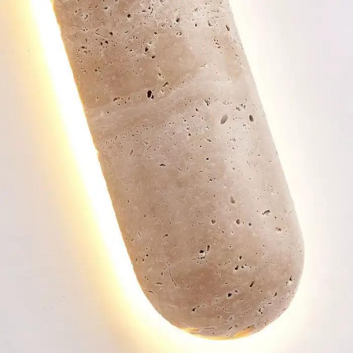 Lampe murale en travertin jaune naturel pour chambre à coucher, éclairage de chevet et décoration intérieure moderne