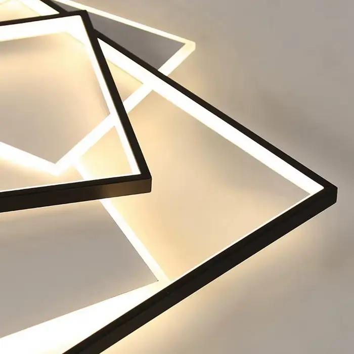 Plafonnier en acier inoxydable poli avec LED intelligent pour éclairage quotidien moderne en chambre salon cuisine ou salle de bains