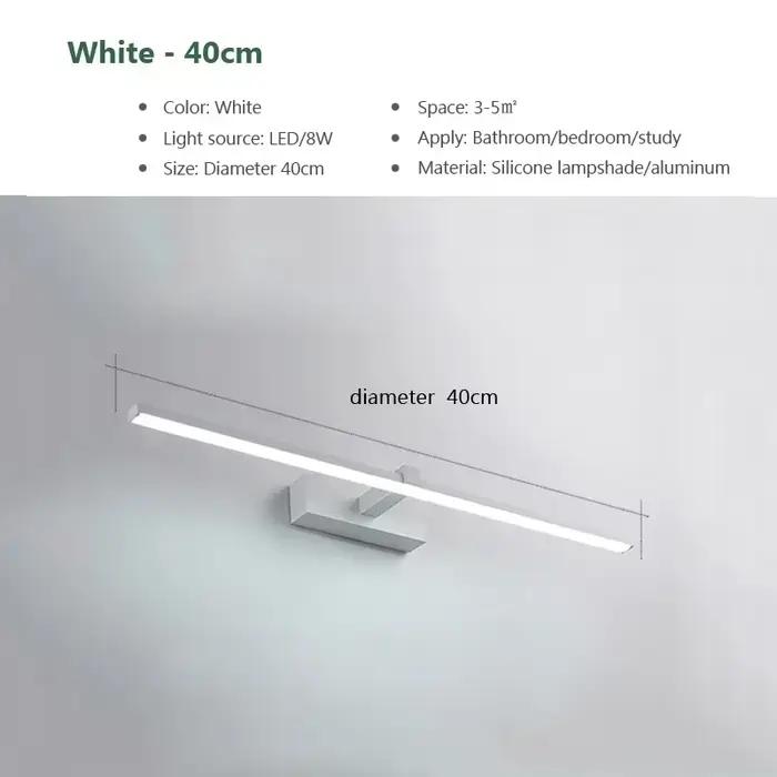 Applique murale LED dorée moderne pour salle de bain, trois couleurs, lumière de miroir en aluminium