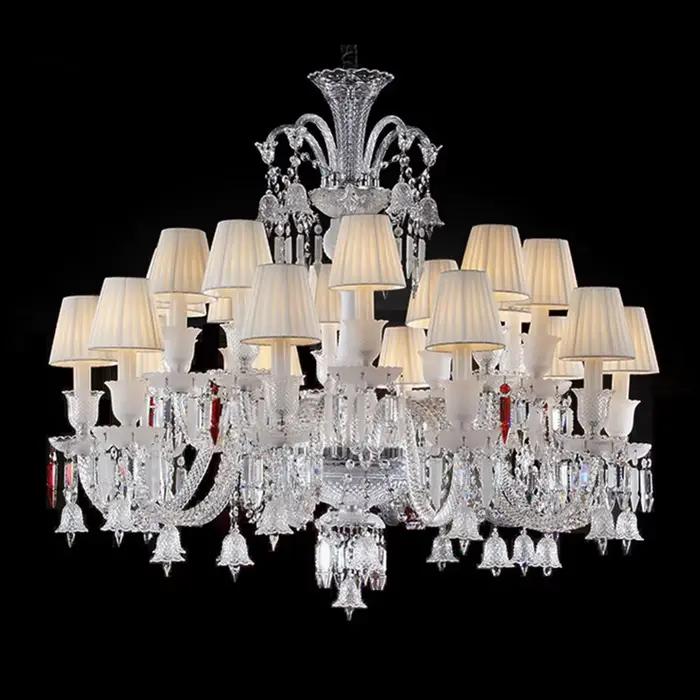 Grand lustre de plafond en cristal de luxe pour hôtel, mariage et intérieur élégant