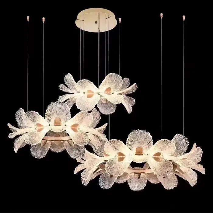 Lustre de plafond moderne en fer avec LED pour salon chambre salle à manger élégance intérieure ambiance romantique conviviale