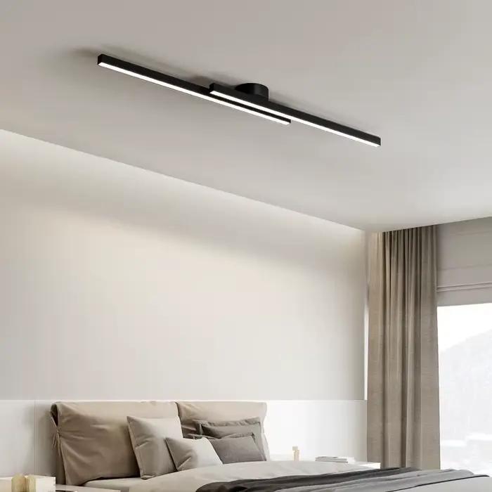 Plafonnier LED Moderne Noire Glacée pour Entrée Couloir Salon Restaurant Vestiaire Balcon Eclairage Décoration Maison