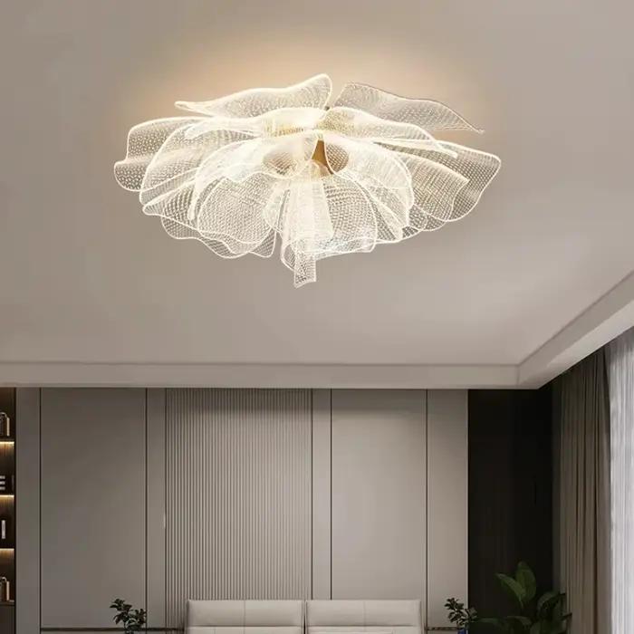 Plafonnier LED Luxe Design Floral Eclairage Intérieur Doré Étude Chambre Coucher Entrée Couloir Élégant Occasions Spéciales