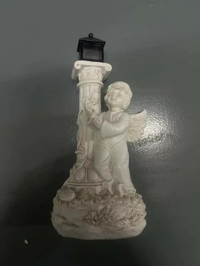 Lampe solaire colonne romaine européenne, Sculpture d'ange, jardin extérieur, cour, décoration de la