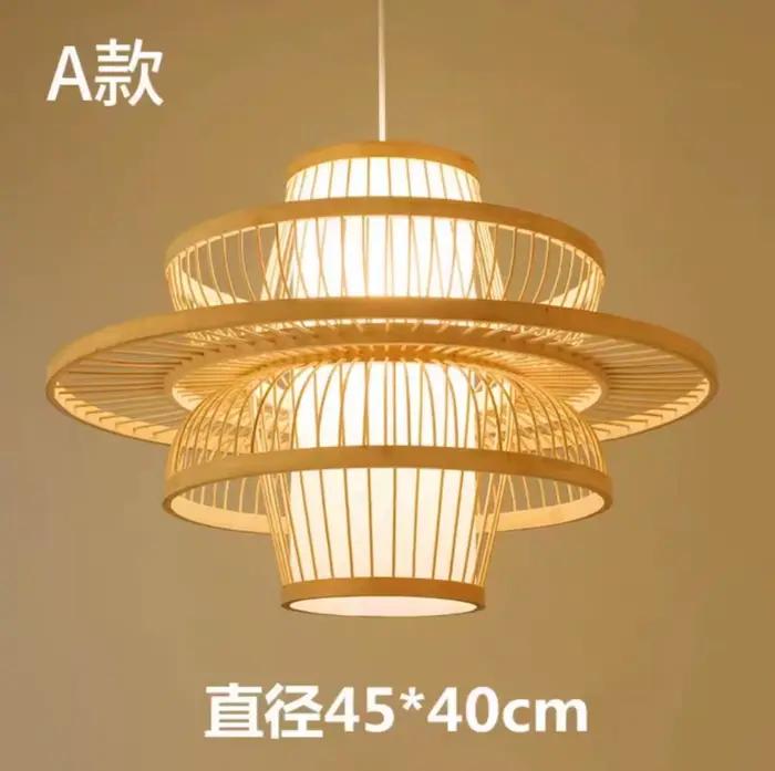 Lampe à suspension pastorale en rotin de bambou éclairage de Restaurant en bois lampes suspendues dé