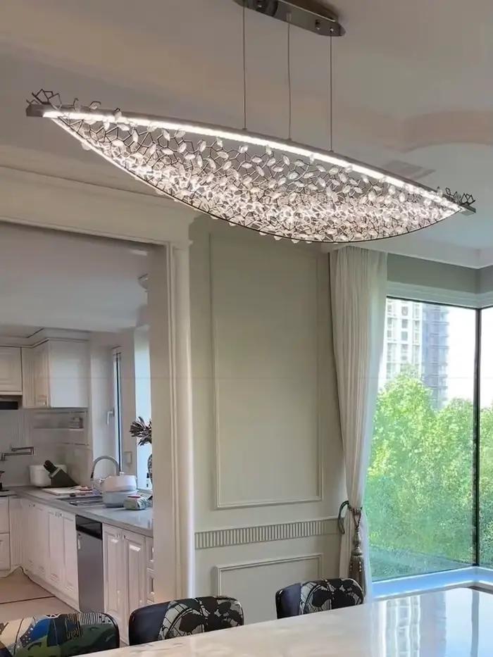 Lustre LED suspendu de luxe en cristal pour salon terrasse îlot style italien luminaire haut de gamme pour salle à manger de villa occasions spéciales