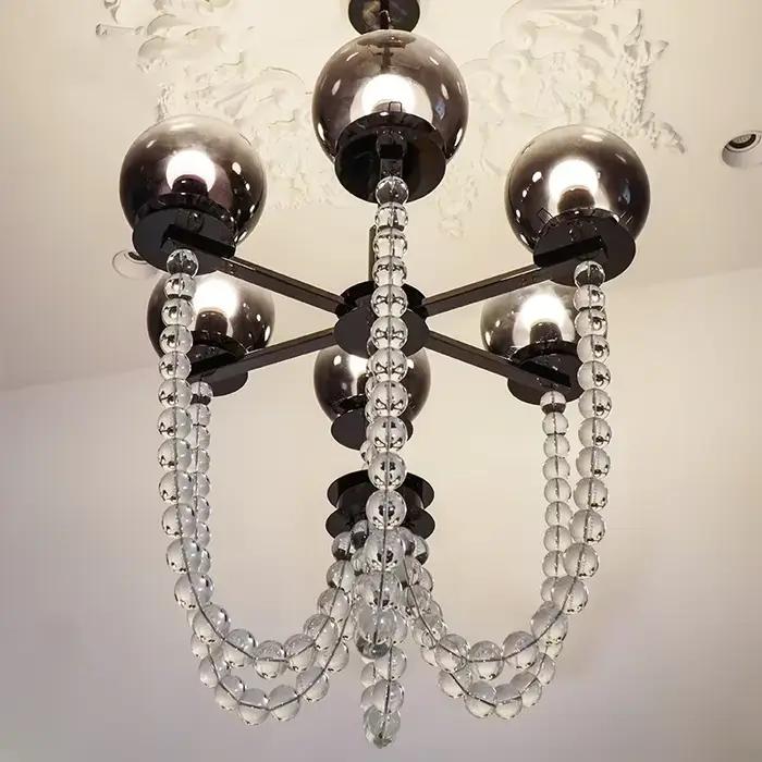Plafonnier design rétro français en pierre de verre plaquée fer luminaire décoratif de plafond pour salon chambre principale et autres espaces de vie occasions spéciales