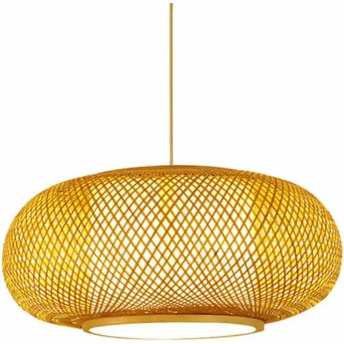 Suspension en bambou vintage à la japonaise pour éclairer votre intérieur rustique et élégant pour diverses occasions