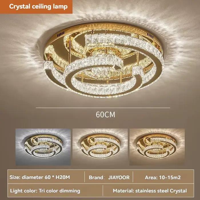 Plafonnier LED moderne de luxe en cristal, idéal pour la maison, les villas, les salons, les chambre