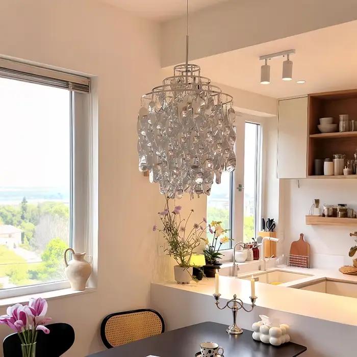 Lustre suspendu en spirale en chrome et acrylique de luxe pour table de cuisine, escaliers, lustres de designer danois pour salon, chambre principale, étude, restaurant, occasions spéciales