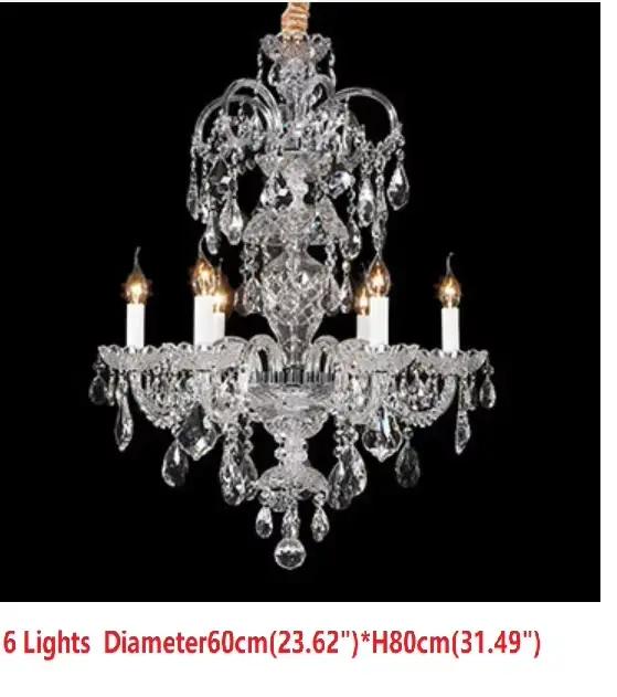 Lustre à bougie en cristal transparent, lampe de projet d'hôtel, luminaire de lustre créatif, style