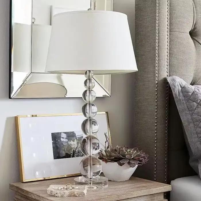 Lampe de sol en cristal art déco abat-jour tissu luxe salon chambre à coucher lampe de chevet nordique à offrir pour les occasions spéciales