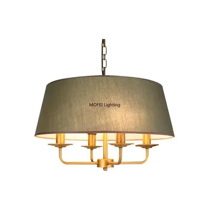 Suspension nordique rétro en métal avec abat-jour en tissu pour salon, chambre d'hôtel, boutique modernes élégants à offrir pour occasions spéciales