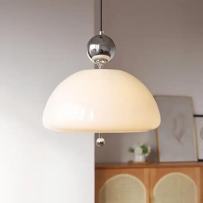 Lampe Suspendue Médiévale Rétro Moderne Colorée en Verre Crème pour Salon Chambre à Coucher Salon de Thé Étude Bar Occasions Spéciales