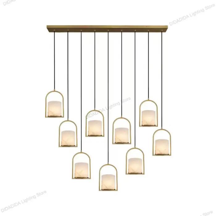 Lampe suspendue de luxe en marbre et acier inoxydable pour plafonds design moderne avec intensité variable à offrir pour femmes occasions spéciales