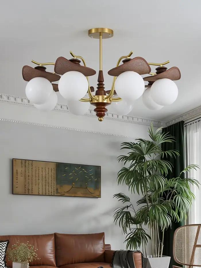 Luminaire suspendu Magic Bean lampe de salon en fer plaqué avec source LED élégante pour salon chambre à coucher et plus