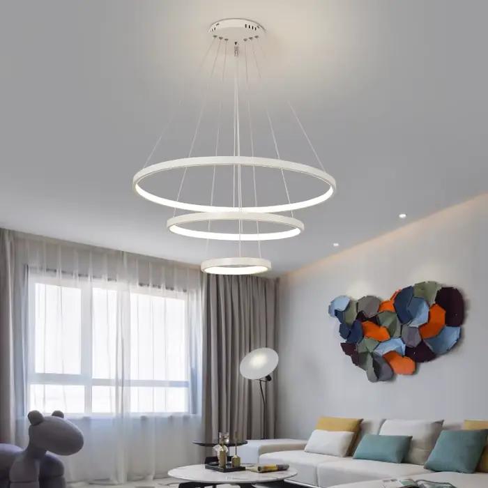 Lustre moderne en fer finition brossée avec télécommande pour salon ou chambre à offrir pour diverses occasions
