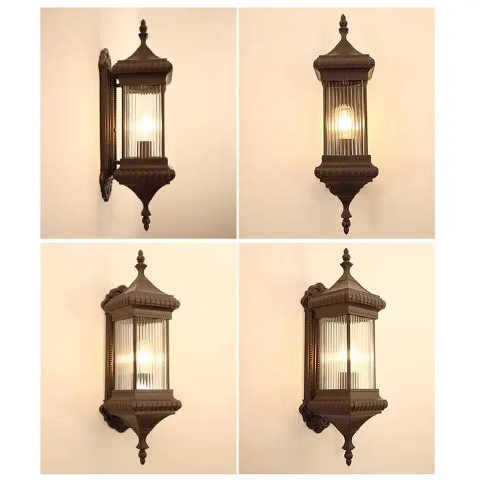 Applique murale vintage rétro Art Déco pour extérieur et intérieur, luminaire étanche IP55 pour couloirs, entrées, jardins et villas