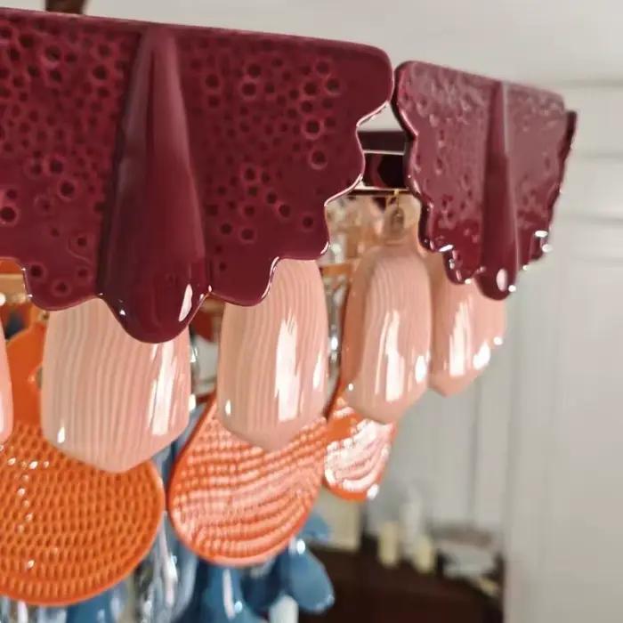 Lustre LED en céramique rétro moderne pour salon restaurant villa hôtel chambre élégance et confort