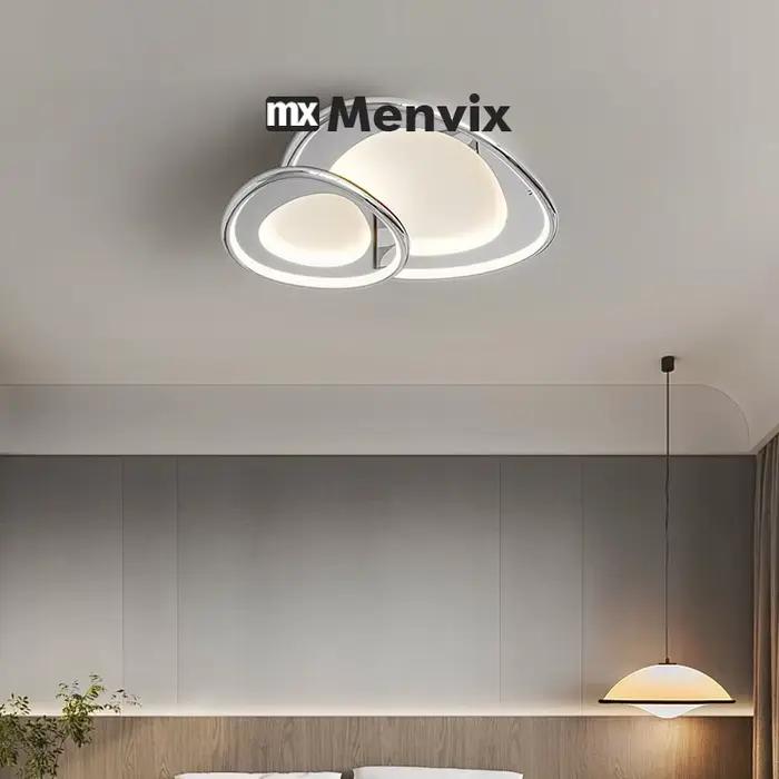 Lampe LED Moderne avec Télécommande pour Cuisine Salon Chambre à Coucher Entrée Salle de Bain Blanc Argent Éclairage Intérieur Polyvalent