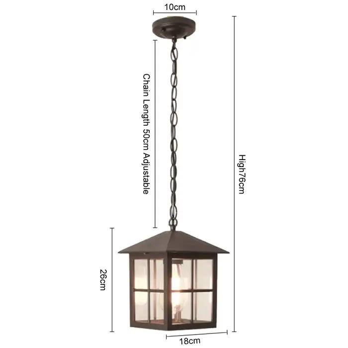 Lampe à suspension étanche extérieure européenne Vintage balcon couloir cadre de raisin lumières Lof