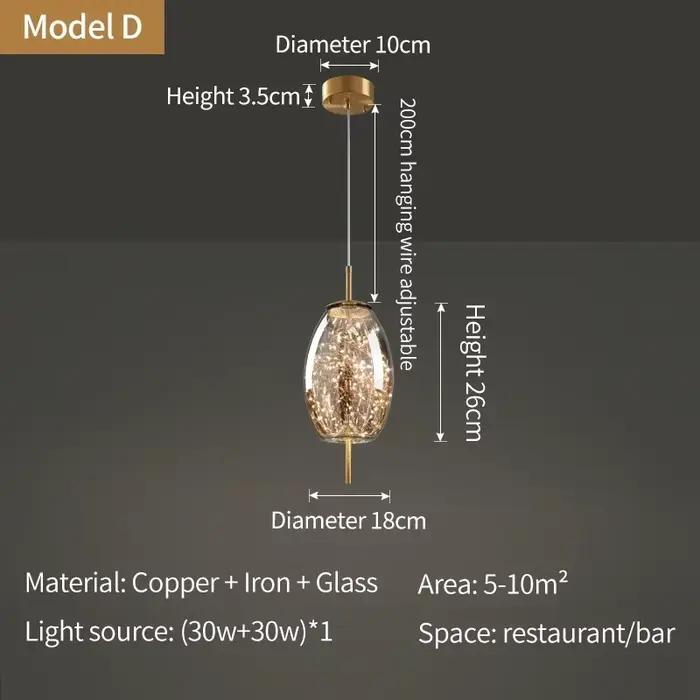 Lampe suspendue design moderne en forme de goutte de pluie, pour chambre à coucher, chevet, luxe, lu