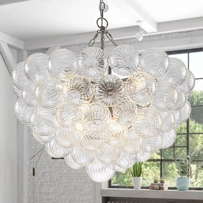 Lustre à bulles de verre scandinave moderne élégant pour salon étude chambre principale hôtel occasions spéciales