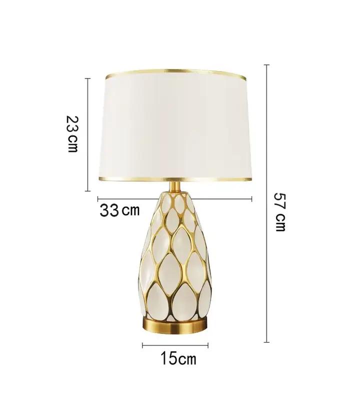 Lampe de table en céramique nordique, chambre à coucher américaine, lampe de chevet simple, salon mo