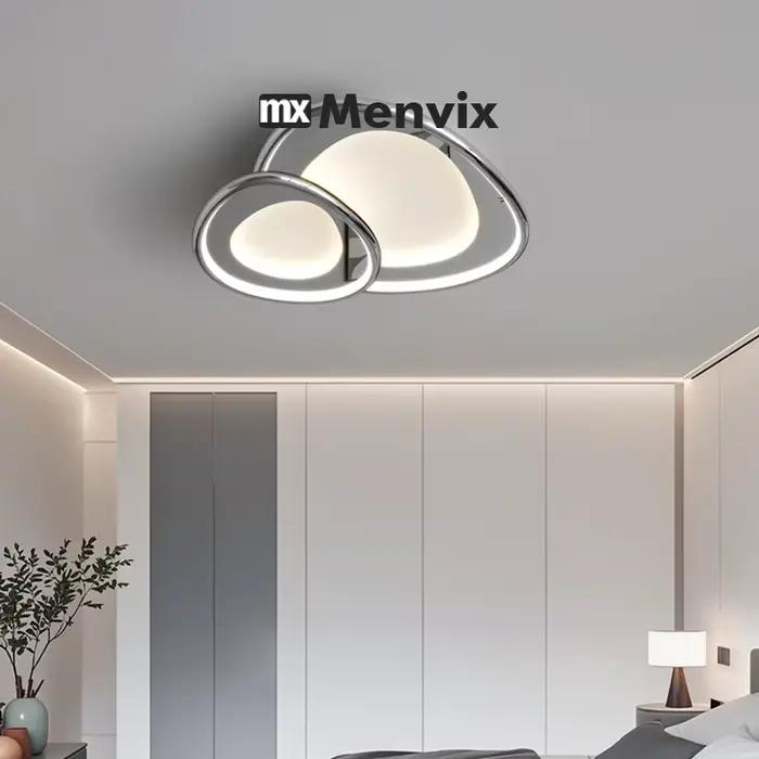 Lampe LED Moderne avec Télécommande pour Cuisine Salon Chambre à Coucher Entrée Salle de Bain Blanc Argent Éclairage Intérieur Polyvalent