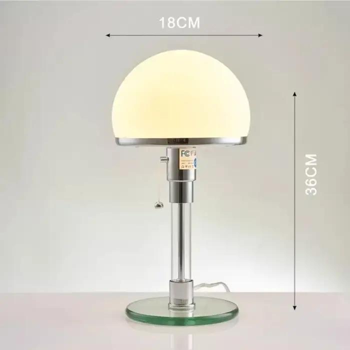 Lampe Bauhaus blanche, lampe de table, design danois, style nordique, lampe de chevet simple en verr
