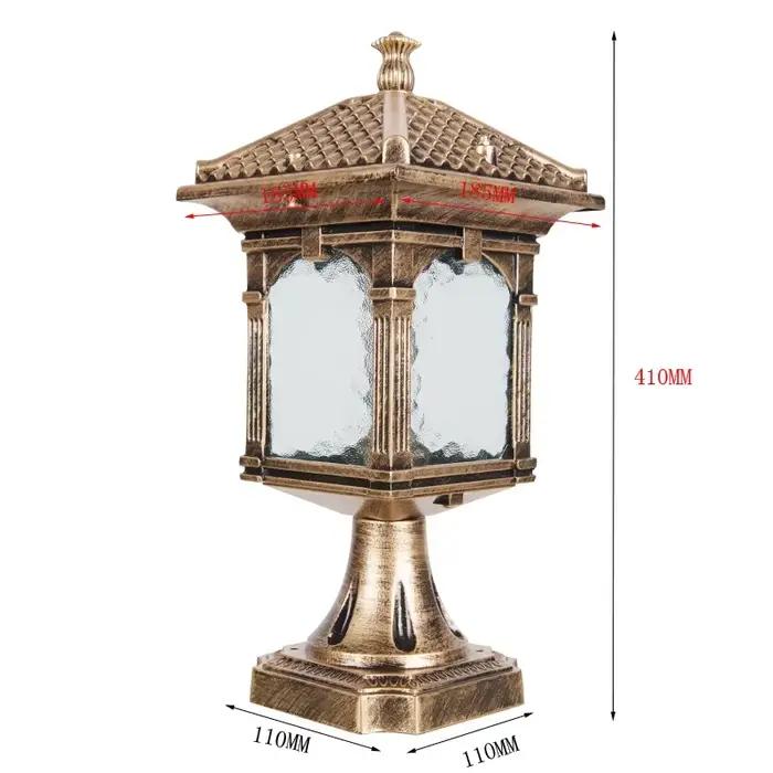 Lumières extérieures de pilier européen, pilier de clôture de cour de jardin, pilier de villa, décor