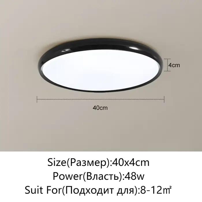 Plafonnier rond moderne à installation en surface, éclairage LED minimaliste pour salon, chambre, cu