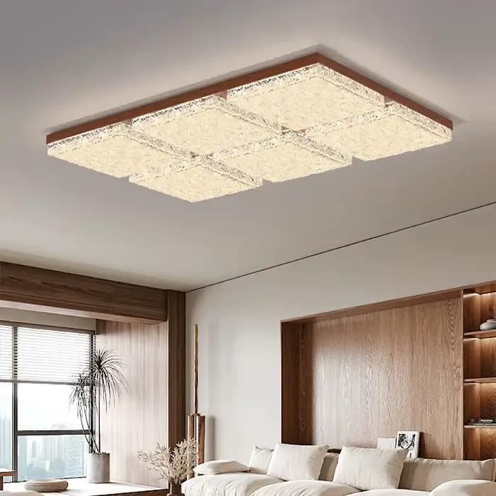 Luminaires de plafond de luxe effet glace craquelée pour salon éclairage de chambre italien haute technologie protection oculaire installation facile matériau métal pour diverses pièces maison