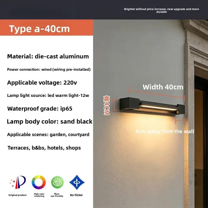 Lampe murale extérieure 2026 pour jardin de villa, LED étanche, style moderne et simple, lampe de po
