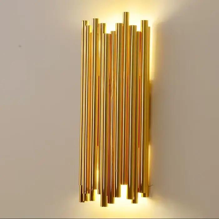Lampe murale LED dorée moderne nordique en acier inoxydable pour décoration intérieure maison chambre hôtel couloir entrée étude occasions spéciales